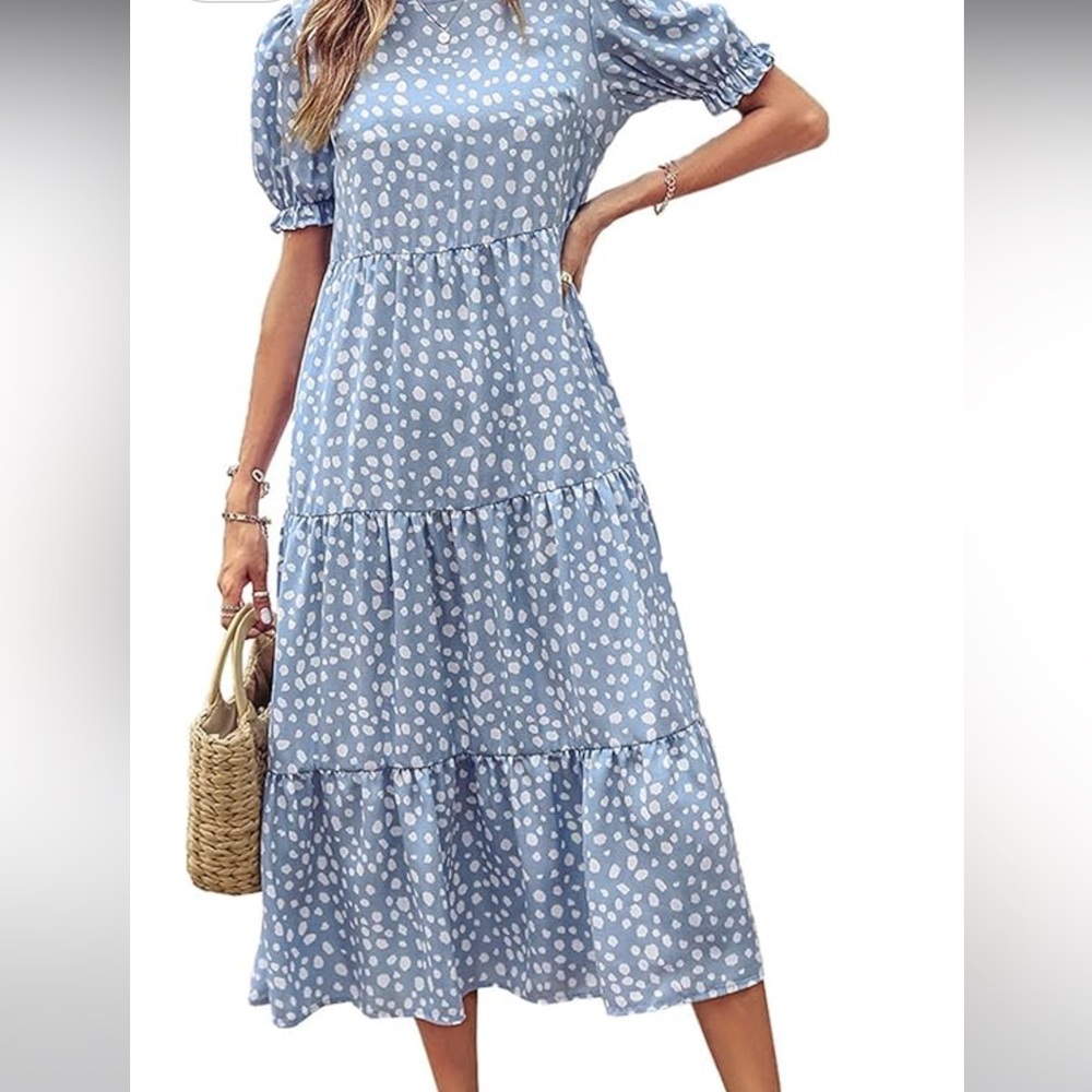 Never Worn Blue and White Polkadot Dress